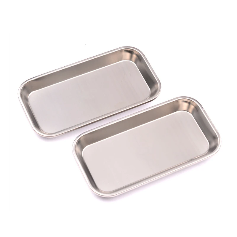 Kitchen tray storage tray 1/2/10pcs Stainless Steel Square Storage Tray Dental Medical Tools