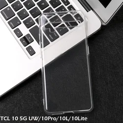 Durable Clear Soft TPU Silicone Phone Case - Anti-Knock Back Cover for TCL 10 Lite (Transparent)