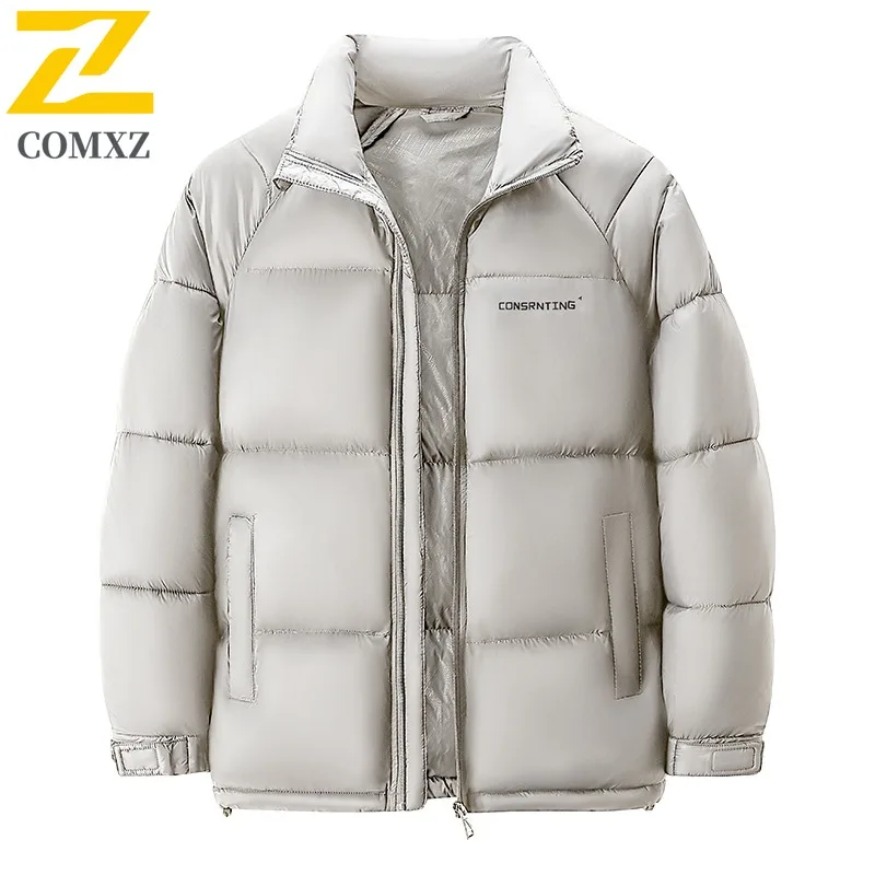 2025​Men Stand Collar Cotton Jacket Winter Windproof Waterproof Thermal Insulated Business Casual Thickened Outdoor Sport Parka​