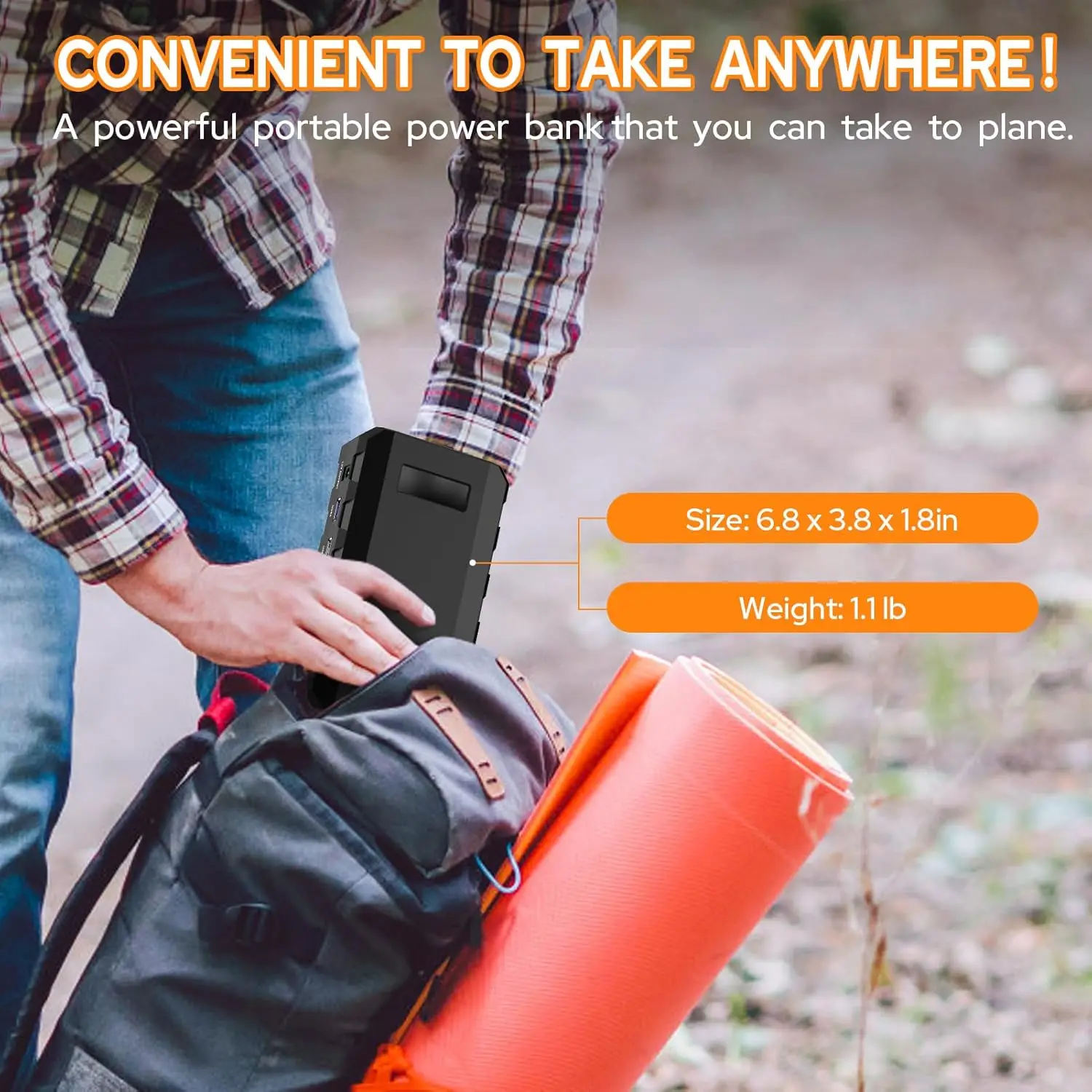 Portable Power Station Camping Solar Generator Solar Panel Not Included Lithium Battery Power  DC USB  for Home Camping 5