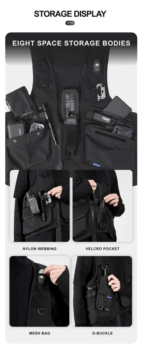 Reindee Lusion  Outdoor commute quicke remove vest functional clothing multiple pockets waterproof zippers techwear gorpcore