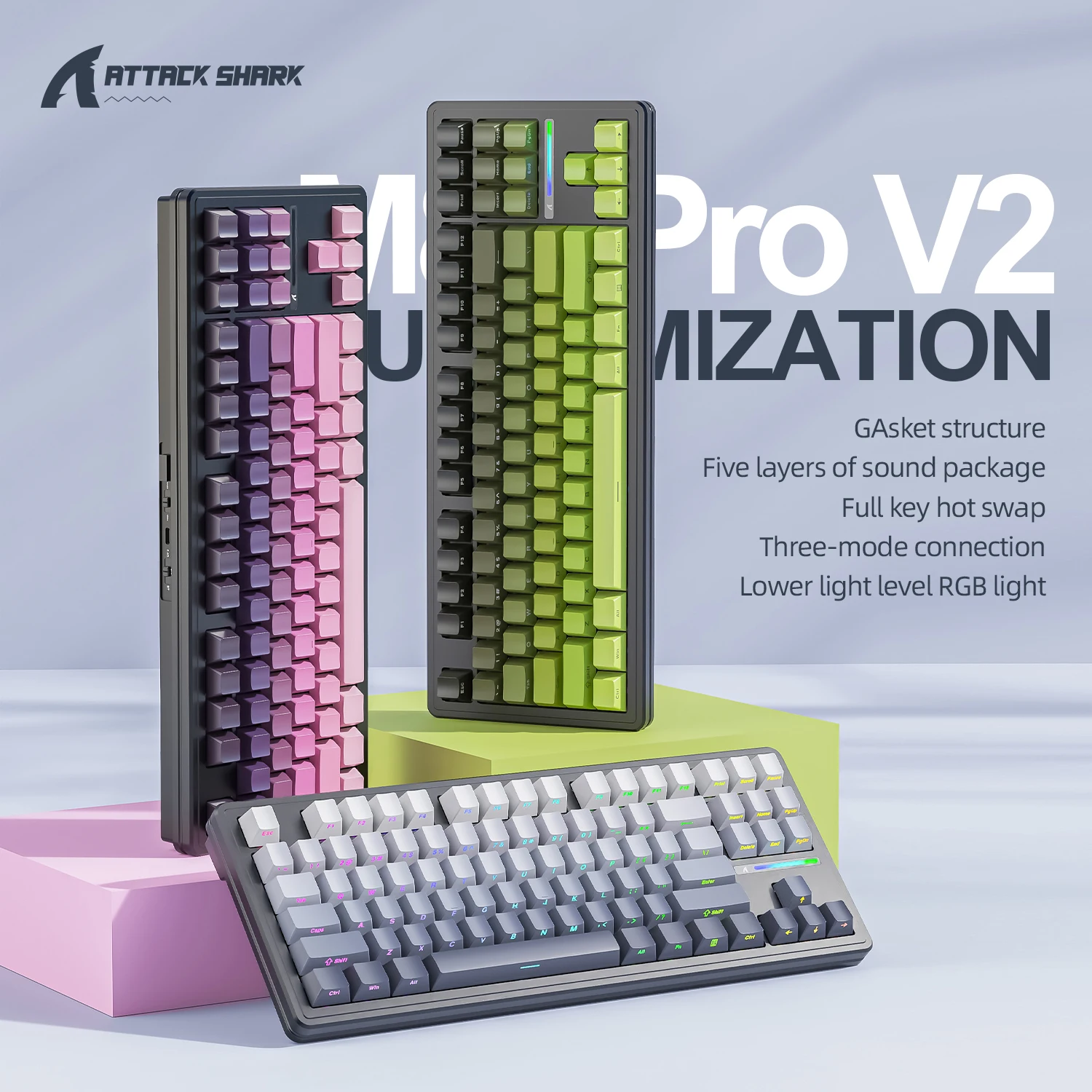 ATTACK SHARK M87PRO トライモード アップグレード ガスケット