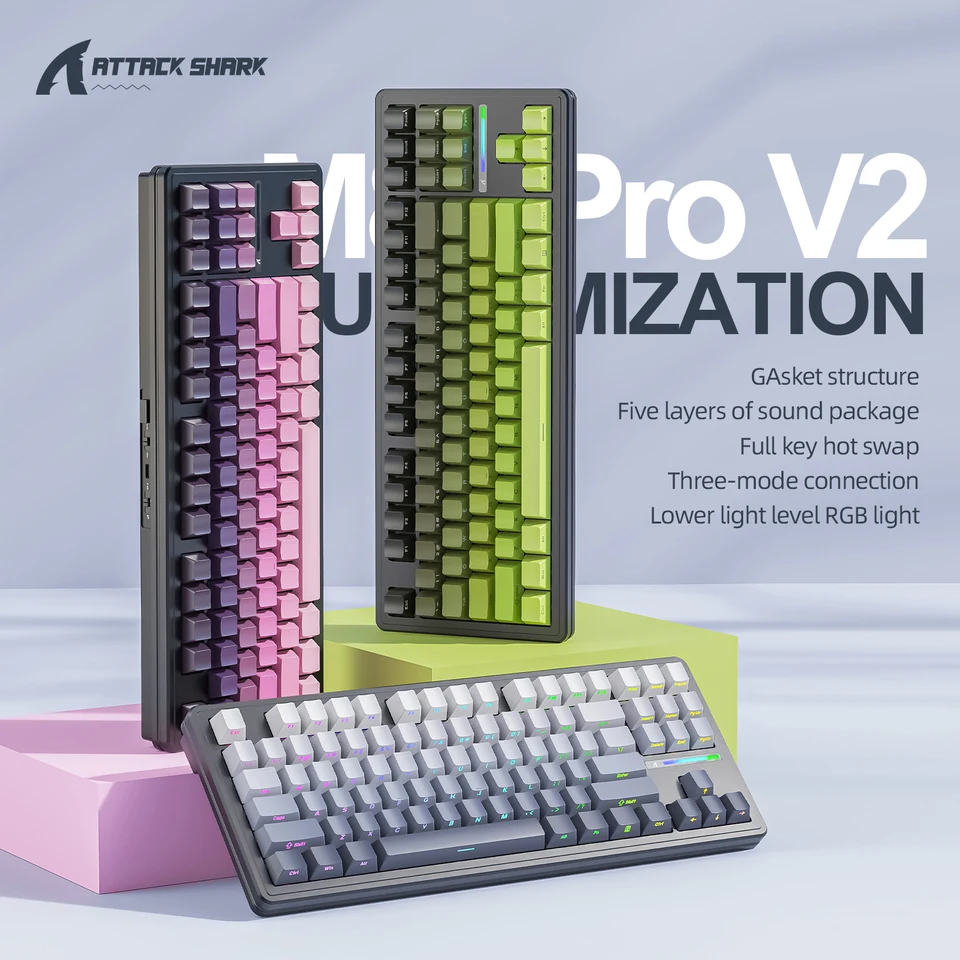 キーボード M6pro+tri Amazon | ATTACK SHARK M87PRO コンパクト 3モード メカニカル
