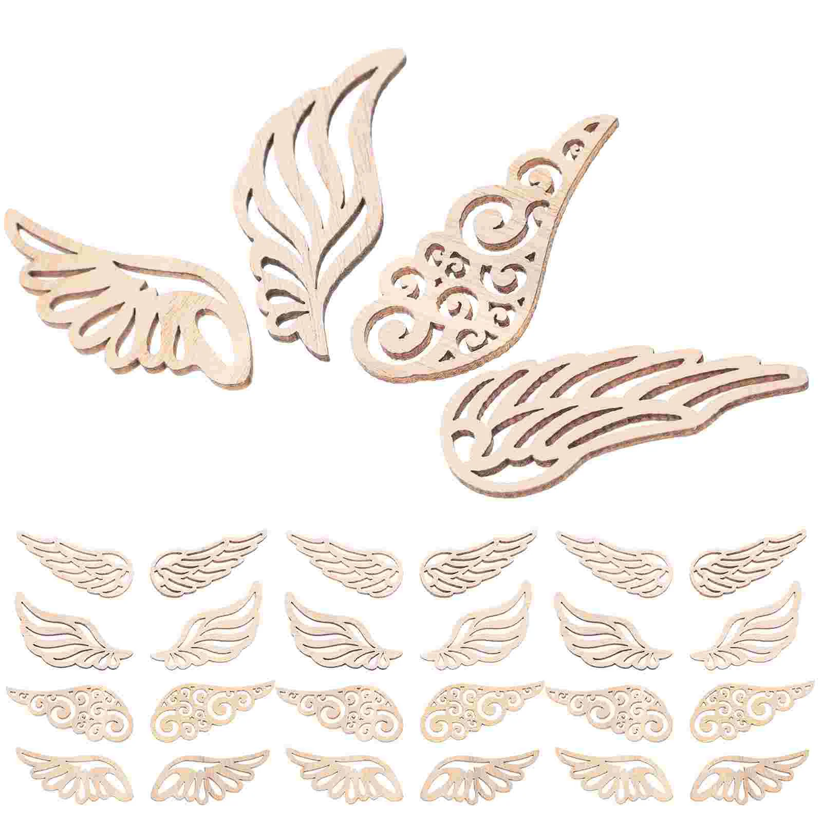 

DIY Hollow-Out Wing Patchs Colored Drawing Wing Chips Painting Wooden Wings DIY Blank Drawing Angel Wing Decorations