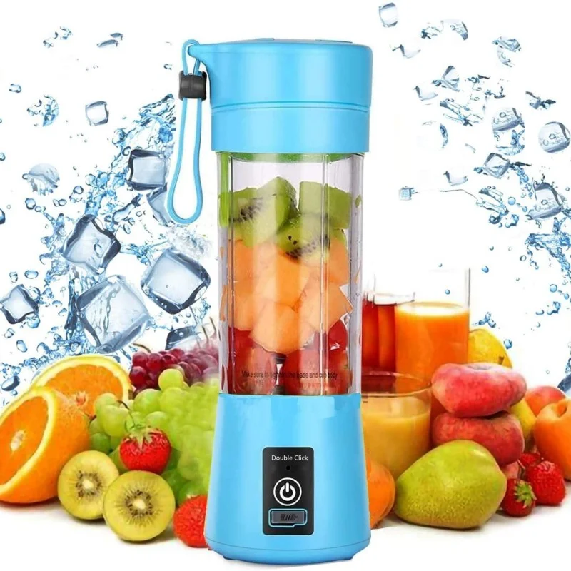 

Portable Electric Blender Mini Fruit Juice Mixer USB Electric Juicer Cup Fruit Smoothie Milk Shake Small Blender With 6 Blades