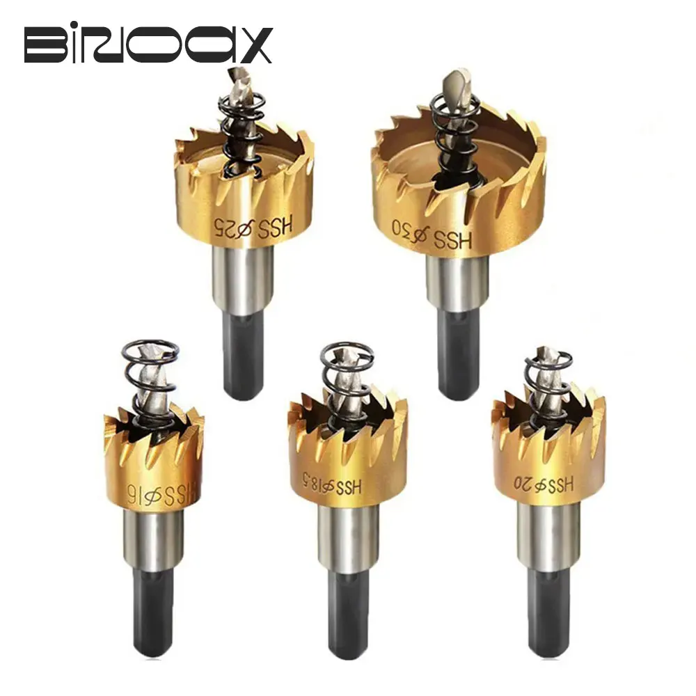 

Binoax 5 Pcs HSS Drill Bit Saw Set Carbide Tip Metal Wood Drilling Hole Cut Tool for Installing Locks 16/18.5/20/25/30mm