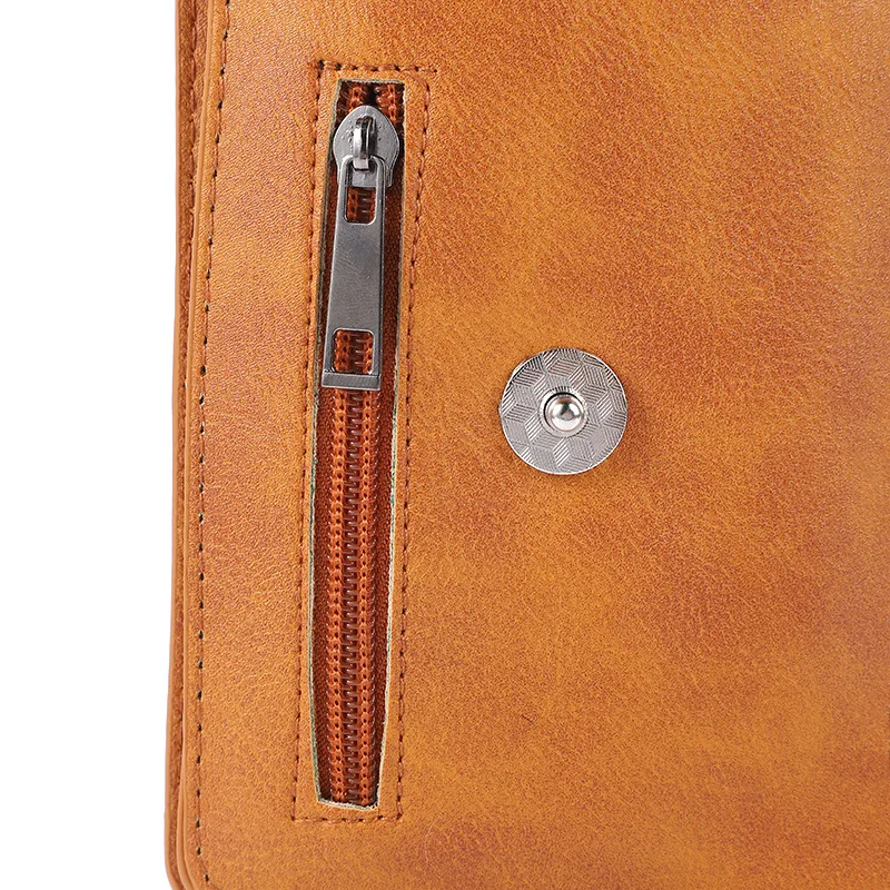 Luxurious Leather Waist Bag with Phone Pouch and Card Slots