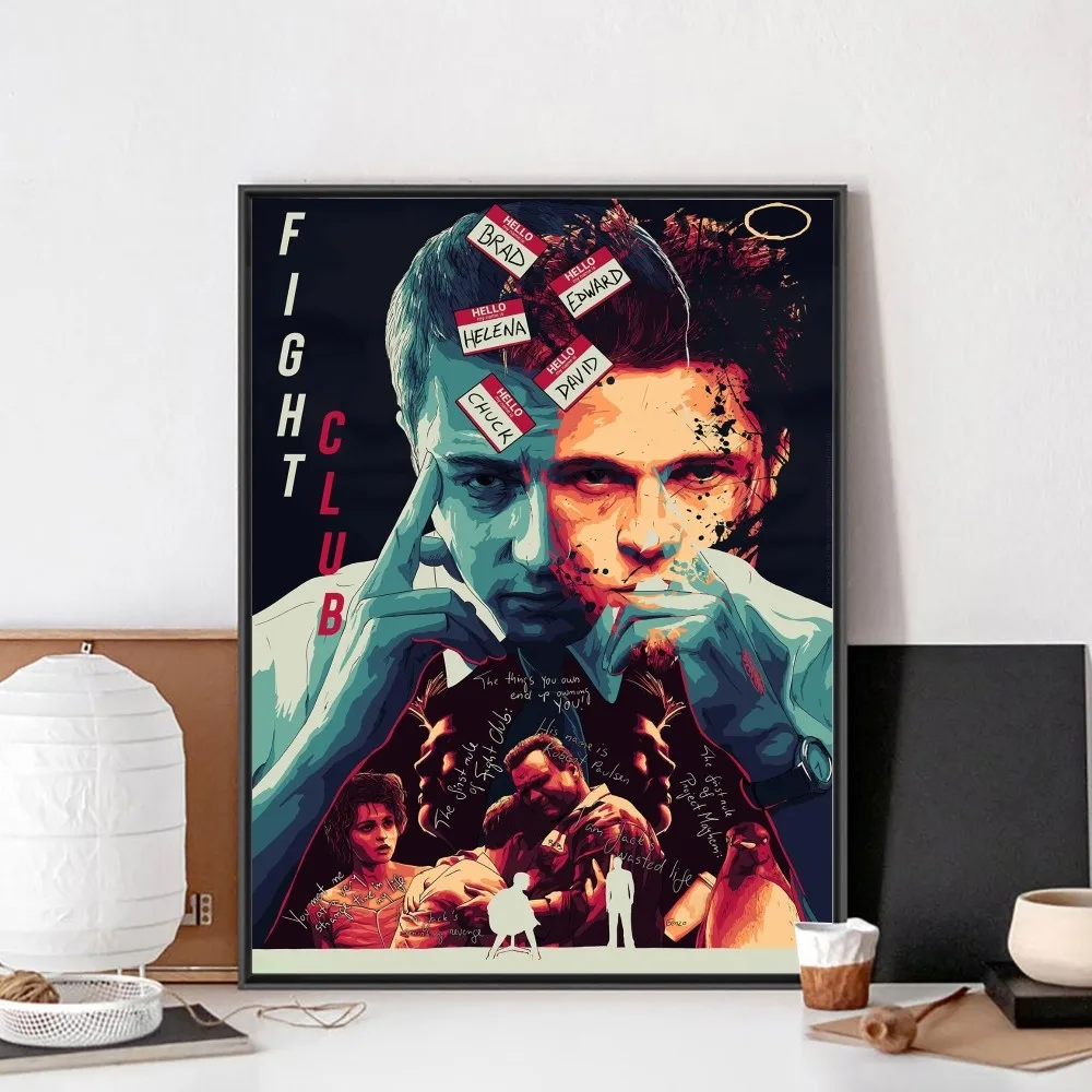 Fight Club Poster No Framed Poster Kraft Club Bar Paper Vintage Wall Art Painting Bedroom Study Stickers vintage posters poster prints movie poster