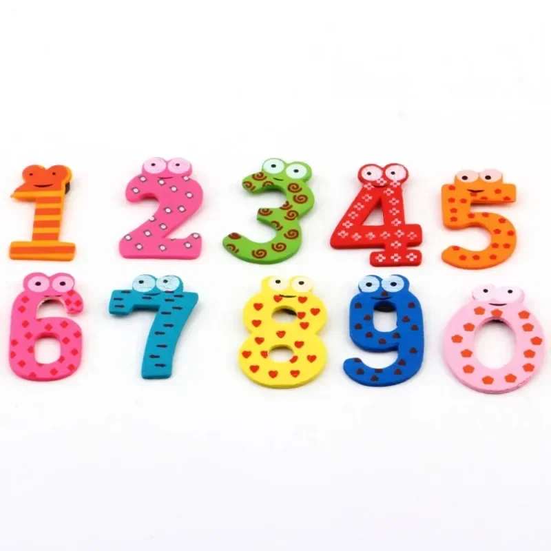 Magnetic Fridge Magnets, Magnetic Sticker, Magnetic Fridge Stickers, Refrigerator Decor 1 Set of 0-9 Number Wooden Cute Fridge Magnet Fridge Sticker Kid Baby Education Learning Toy Gift Home Decor