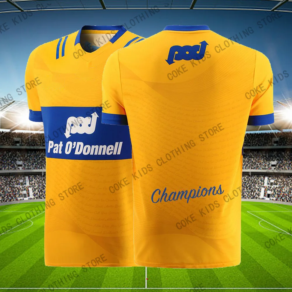 Men T Shirts Children Tshirts Clare Gaa All Ireland Hurling Football Jersey For Adults Kids Summer Sports Soccer Training Tees Quick-Drying Tops Clothing