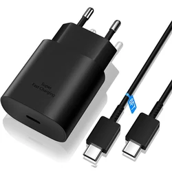 USB C 25W Fast Wall Charger with USB C to Type C Fast Charging Cable - EU (Charger and 2M TypeC)