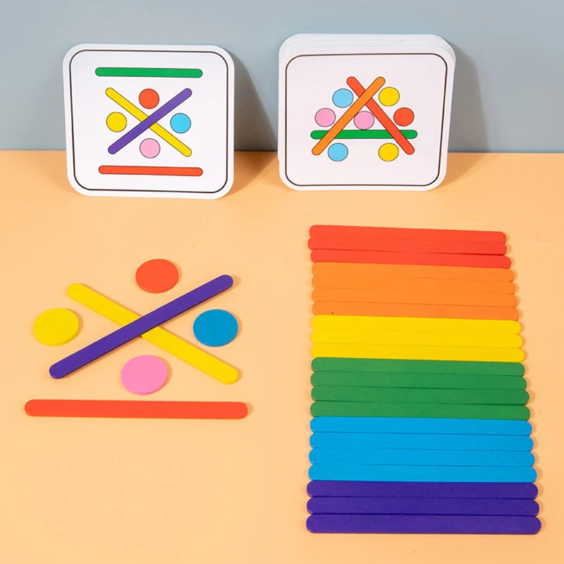 Quebra-cabeça de palitos de sorvete faça você mesmo de madeira Arco-íris  para crianças Quebra-cabeça de pensamento Montessori Brinquedos educativos  Desafio Jogos de mesa - AliExpress