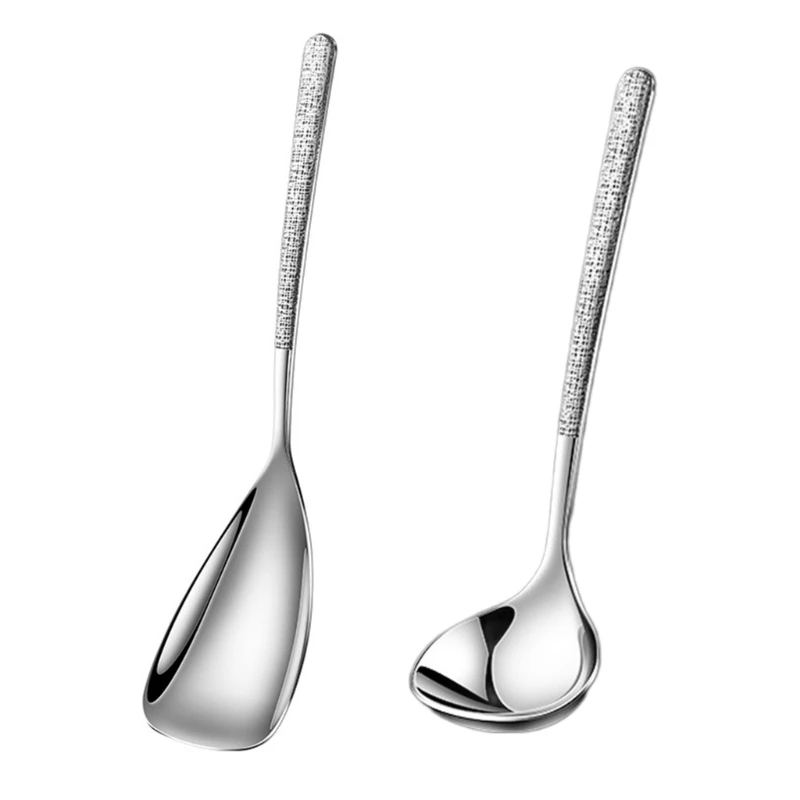 Convenient Spoon with Long Handle Steel Soup Functional Serving Spoon