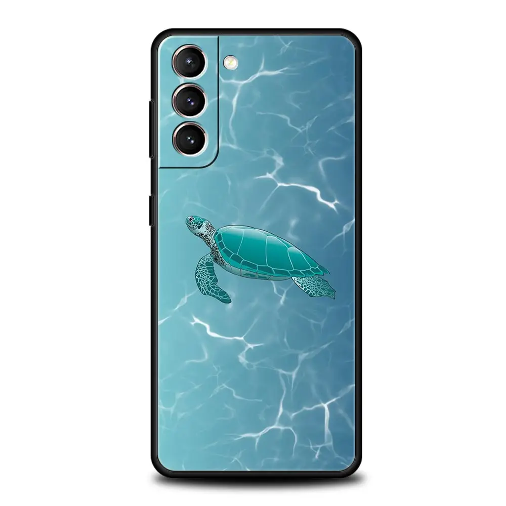 Charming Cartoon Sea Turtle Ocean Blue Phone Case Cover