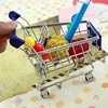 Supermarket Hand Trolley Mini Shopping Cart Desktop Decoration Storage Toy Gift 1