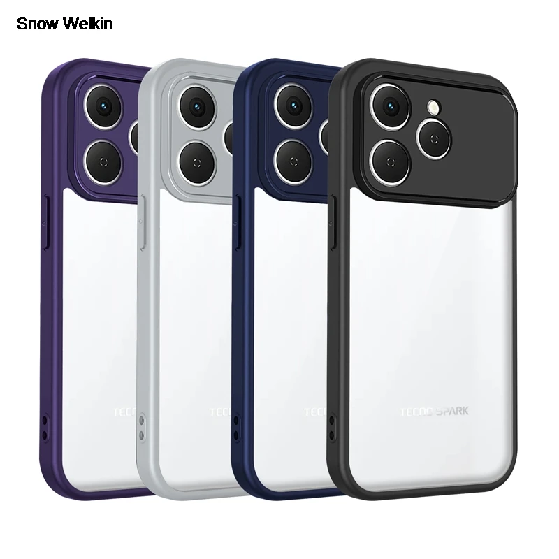Transparent Silicone Shockproof Clear Phone Case with PC Back and TPU Bumper