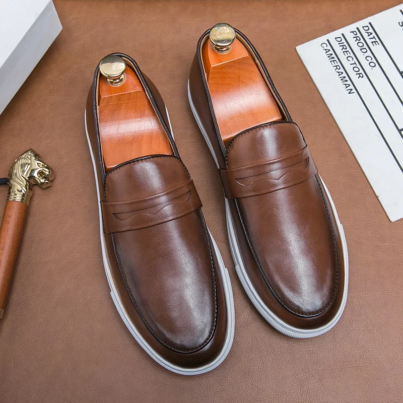 Luxury Brand Business Leather Shoes Loafers Men Shoes Fashion Business Casual Wedding Party Classic Fringe Gentleman Dress Shoe