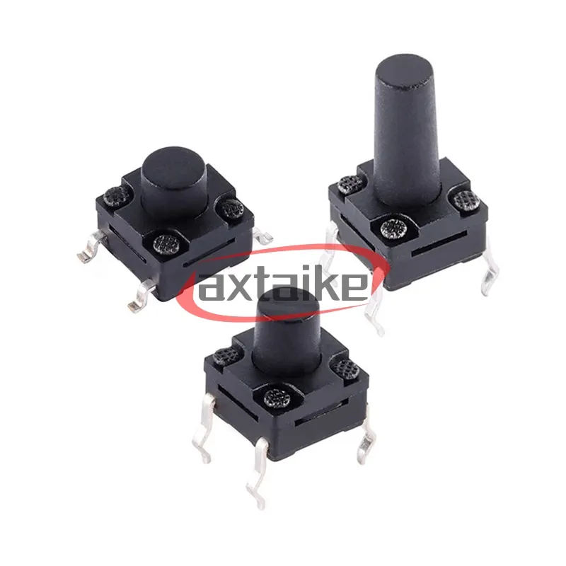 20PCS Waterproof Tactile Push Button Switches - 6x6mm, DIP SMD, 4-Pin PCB