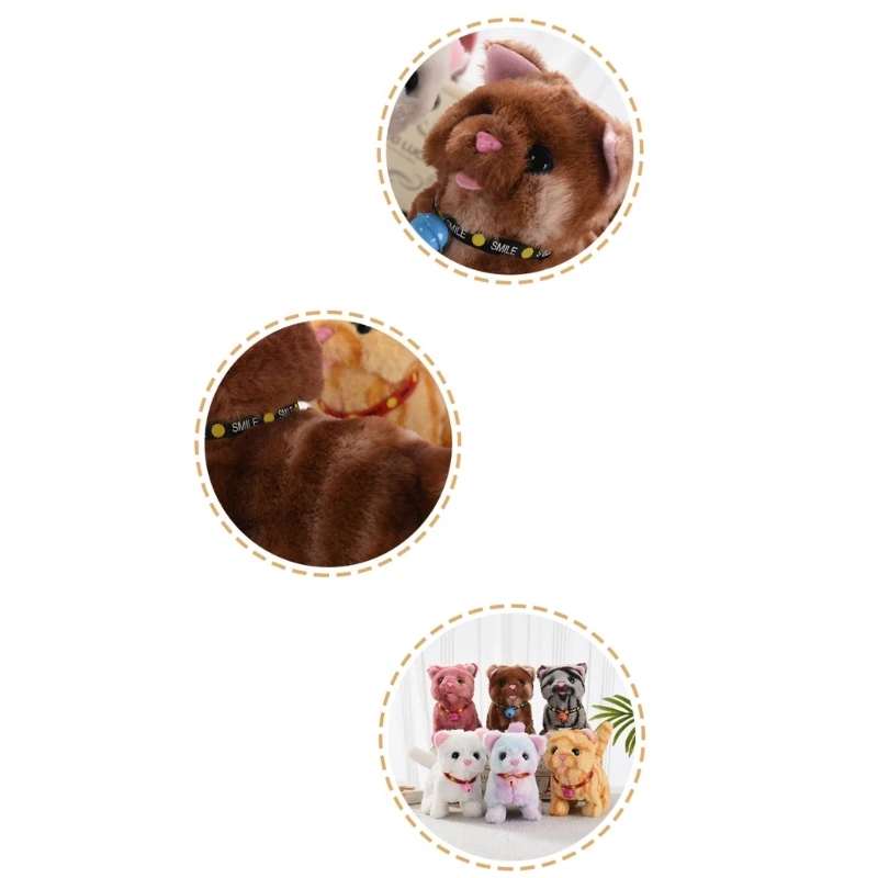 Stuffed Animal Toy Walking and Meowing Plush Toy Perfect for Children Gift 6pcs walking cups for children cup walking stilts kids stepper walking stilts game for teaching coordination