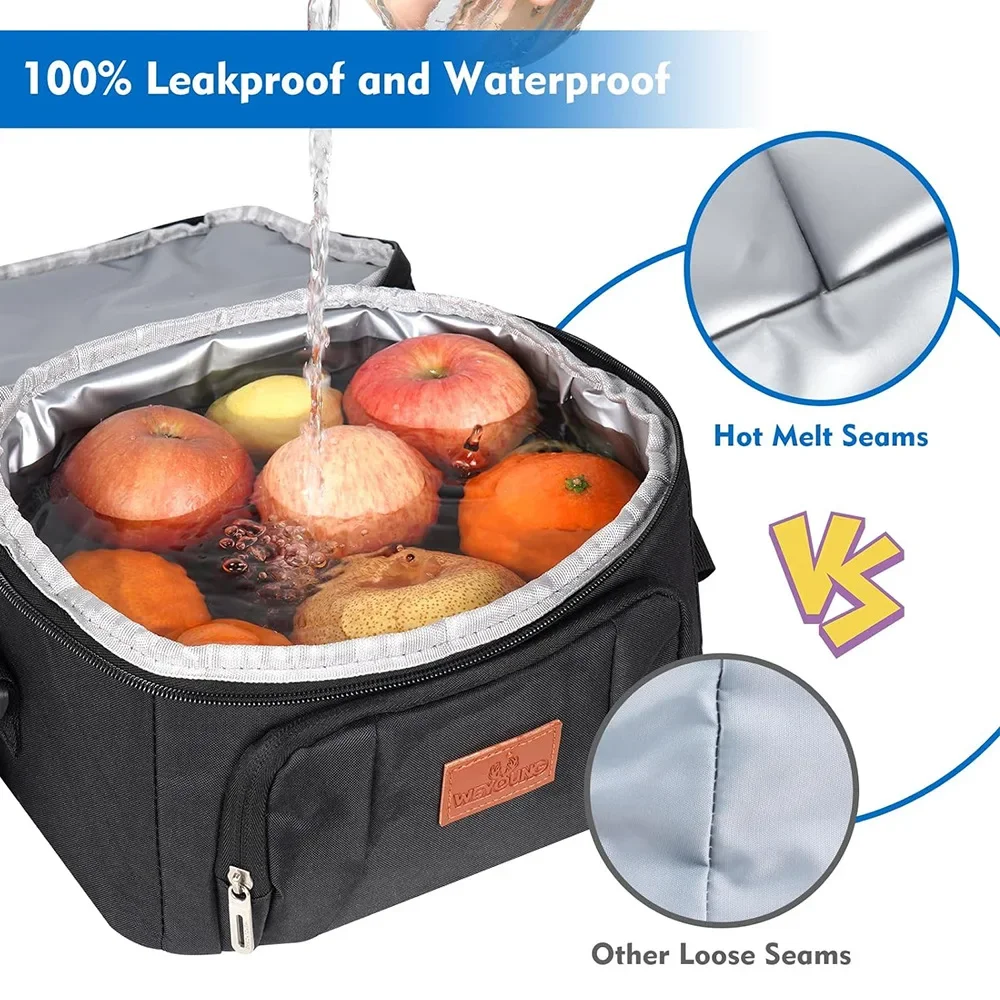 Multifunctional Double Layers Tote Cooler Lunch Bags for Women Men Large Capacity Travel Picnic Lunch Box with Shoulder Strap