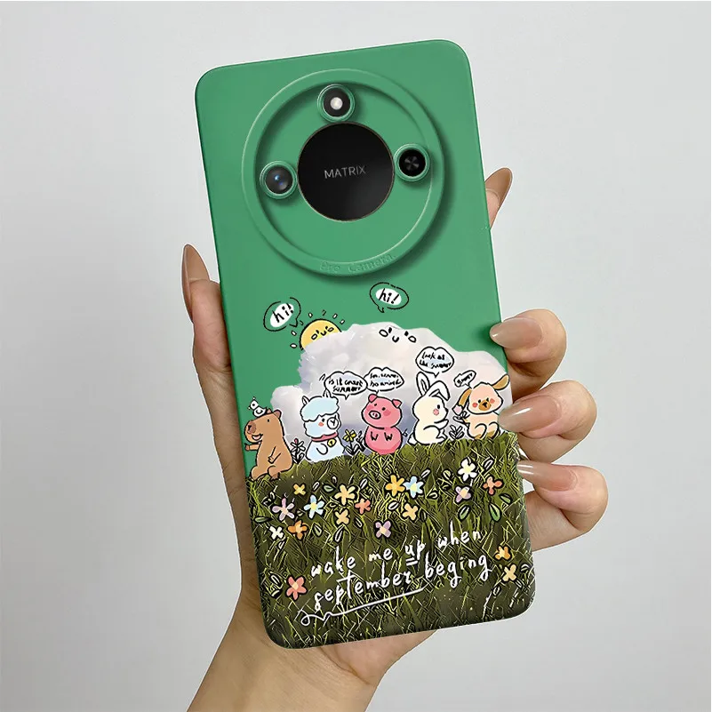 Sweet Painted Silicone Phone Case - Fashion Cartoon Design, Protective & Stylish