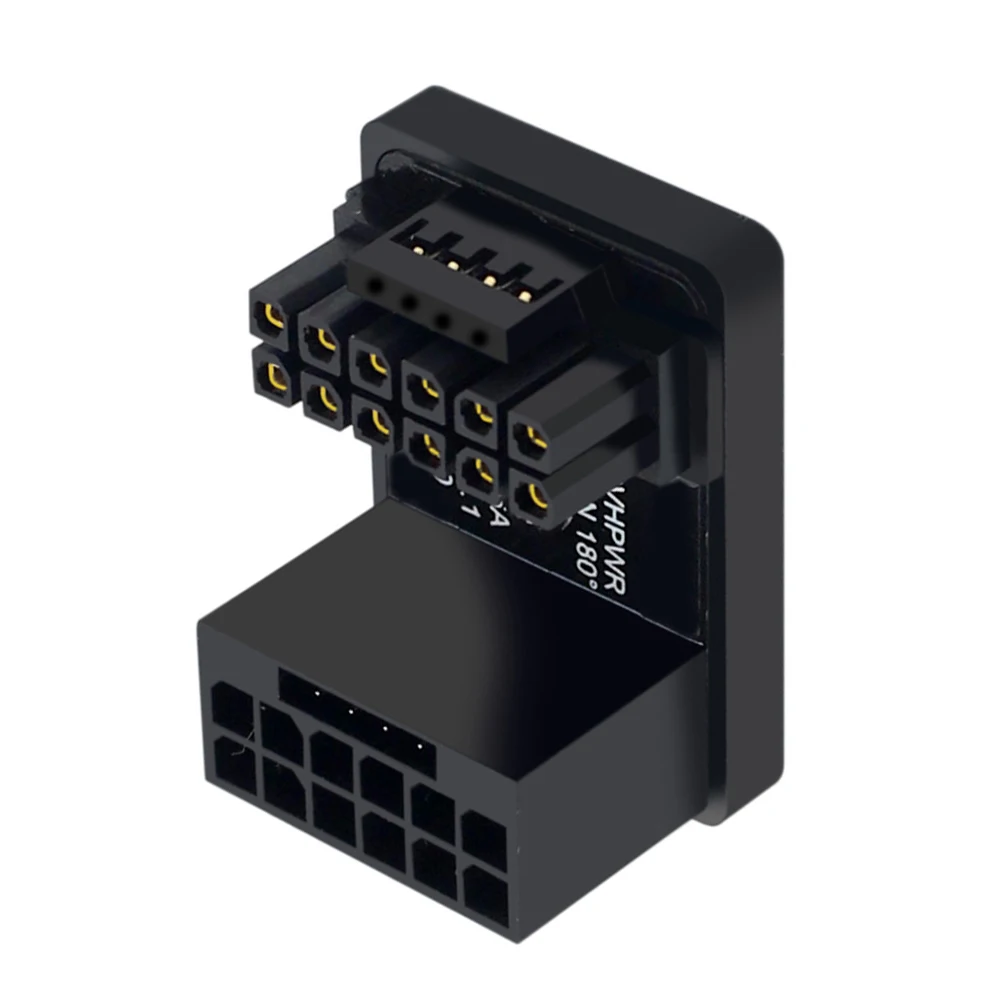 Adaptateur de câble d'alimentation ATX 3.0 12VHPWR 12 + 4 16 broches  femelle W, connecteur coudé résistant 180, tête coudée pour bureau