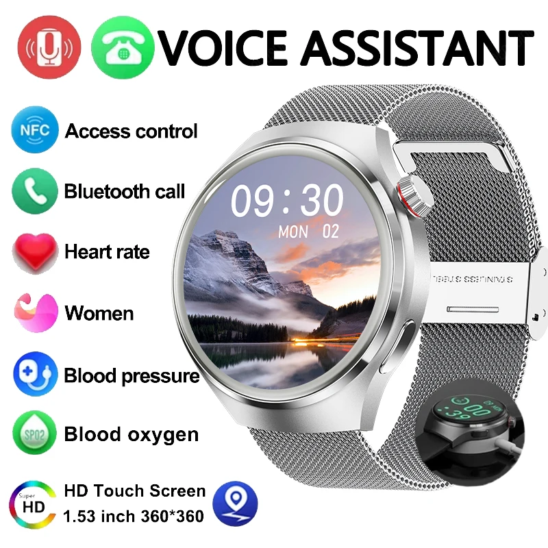 Nuovo Gt4 Pro Per Android Ios Smart Watch Uomo Donna Orologio 4 Pro Amoled Hd Screen Bluetooth Call Gps Nfc Bloodsugar Smartwatch 2024
