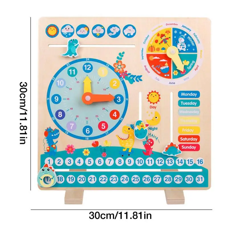 Wooden Montessori Toys Multifunction Advent Calendars Clock With Weather Week Season Preschool Educational For Kids Gifts images - 6