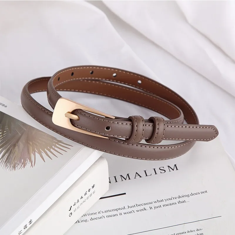 

Women's Runway Fashion Vintage Genuine Leather Cummerbunds Female Dress Corsets Waistband Belts Decoration Narrow Belt R1297