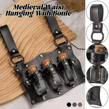 Fiala di alchimia medievale PU Cintura porta pozione appesa Costume magico Puntelli cosplay Cintura medievale Fiala Custodia Alchimia Guaritore Kit Borse 1