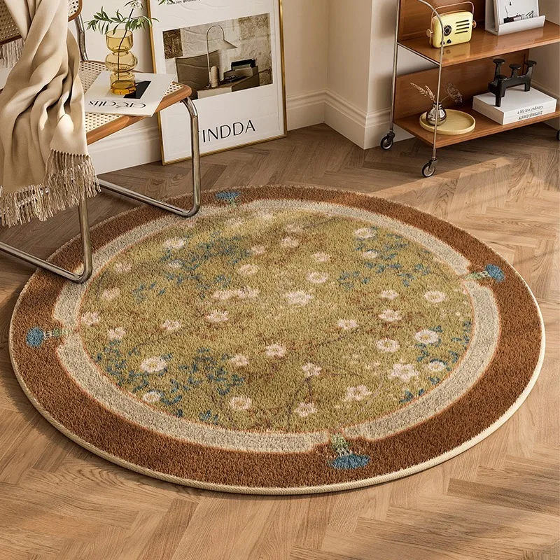 Retro Round Living Room Carpets Luxury Bedroom Plush Rugs Fashion Home Large Area Sofa Coffee Table Floor Mats Ковер 러그 Alfombra