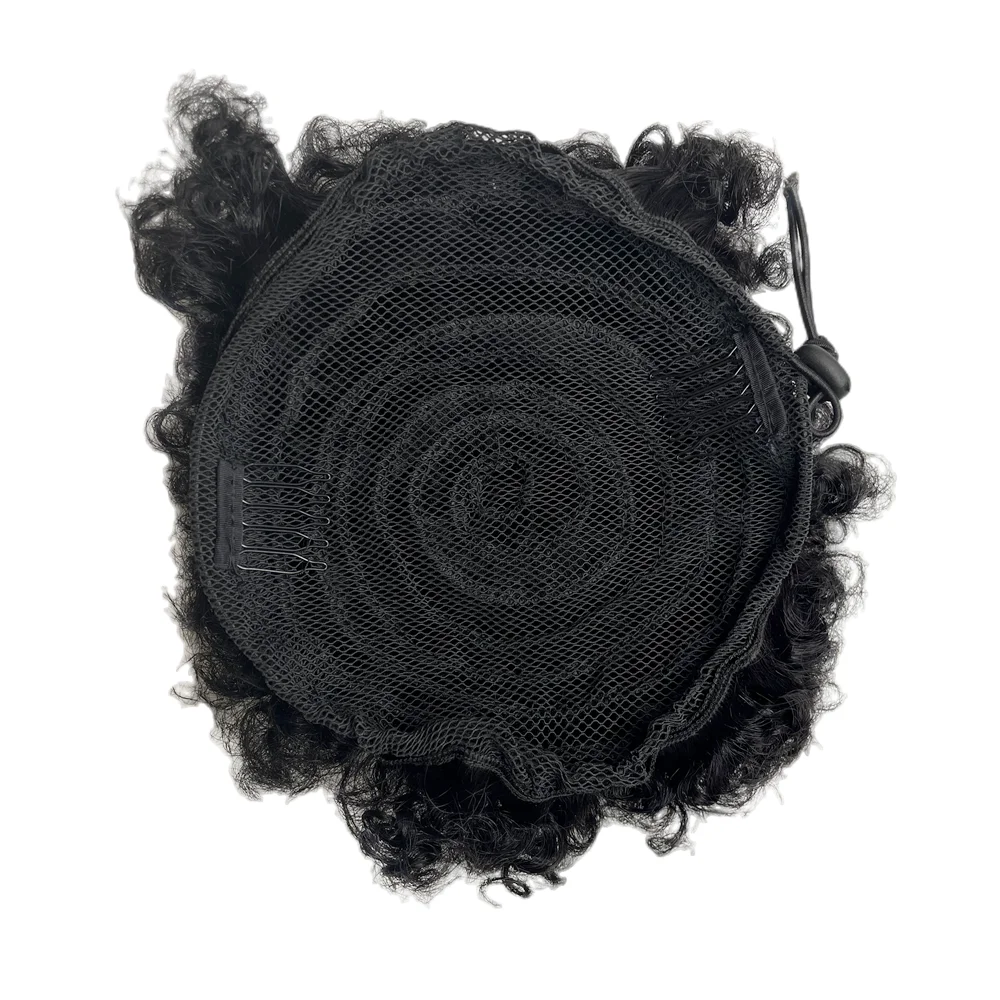 Afro Puff Drawstring Ponytail Extension for Black Women Short Human Hair Afro Puff Ponytail for Natural Hair Kinky Curly