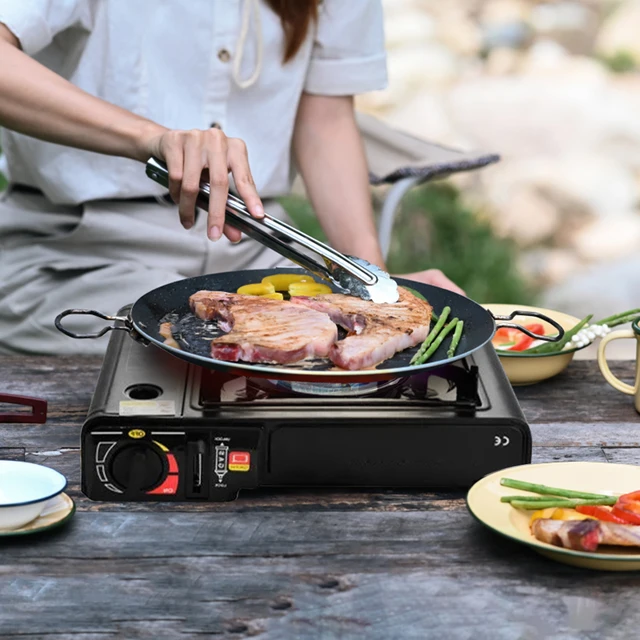 BISINNA 30CM Outdoor BBQ Grill Pan Non Stick Stovetop Baking Tray Korean  Roastig Grill Plate Camping Equipment - AliExpress