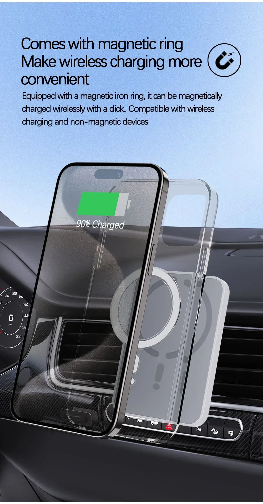 30W Magnetic Car Wireless Charger Sucker For Magsafe iPhone 12 13 14 15 16 Pro Max Air Vent Phone Holder Stand Fast Car Charging