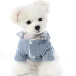 Manteau d'hiver à carreaux pour chien, épais et chaud, chiot, chat, veste pull pour petits chiens, Bichon, vêtements pour animaux de compagnie L 
