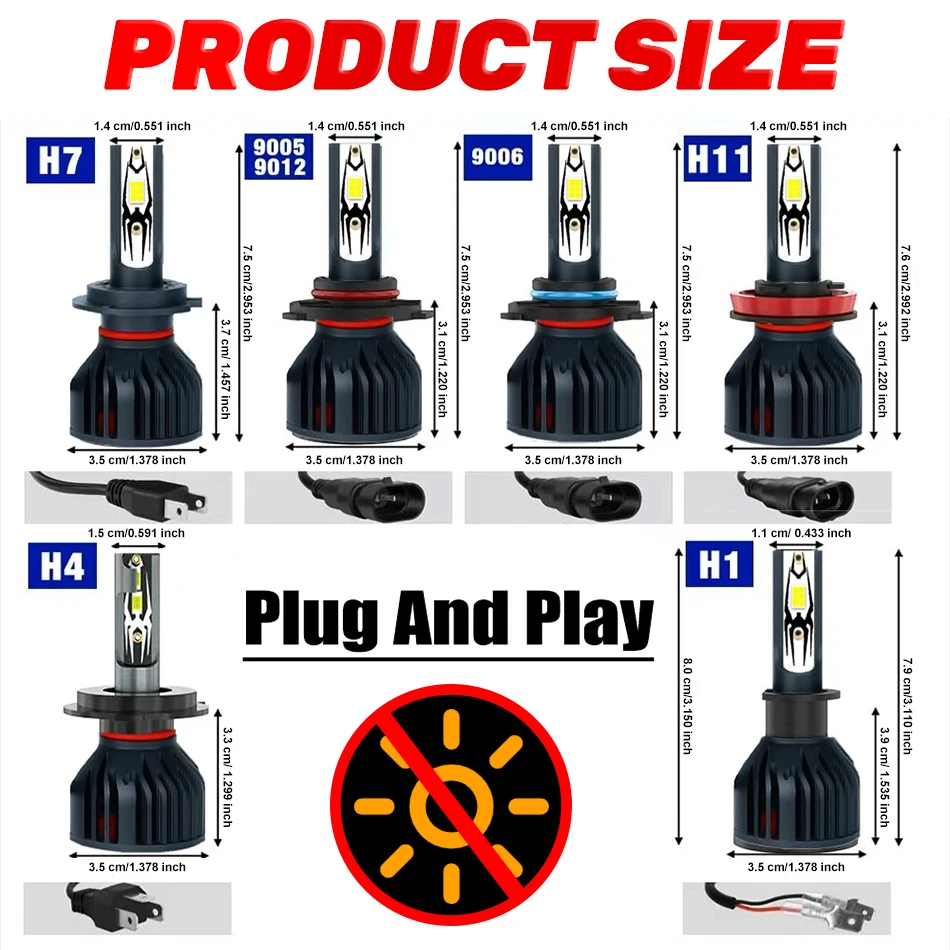 칼라이텍 5900W H1 H4 H7 LED 캔버스 H8 H11 9005 HB3 9006 HB4 9012 Hir2 LED 전구 5570 CSP 자동차 키트 12V 터보 안개등 24V