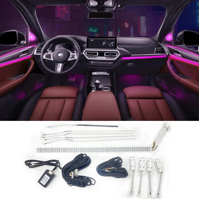 BMW 5 시리즈 F10 F11 F18 2011-2017 LED 자동차 분위기 램프 대시 보드 램프 앰비언트 라이트 키트, 8 가지 색상 자동차 액세서리