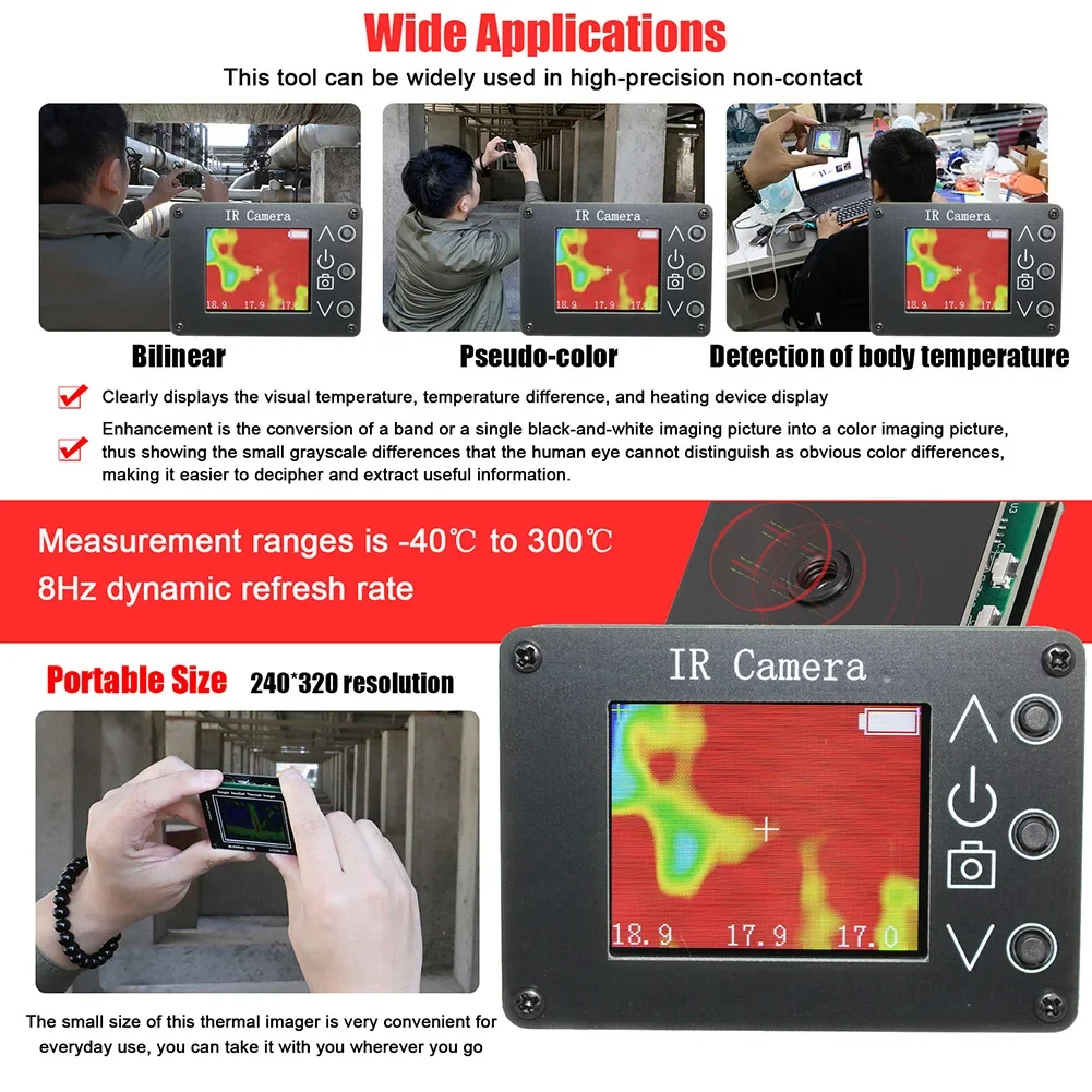 Infrared Thermal Imager 1.8 Inch Thermal Imaging Camera 160*120 Pixel TFT Screen Portable for Household/industrial Use