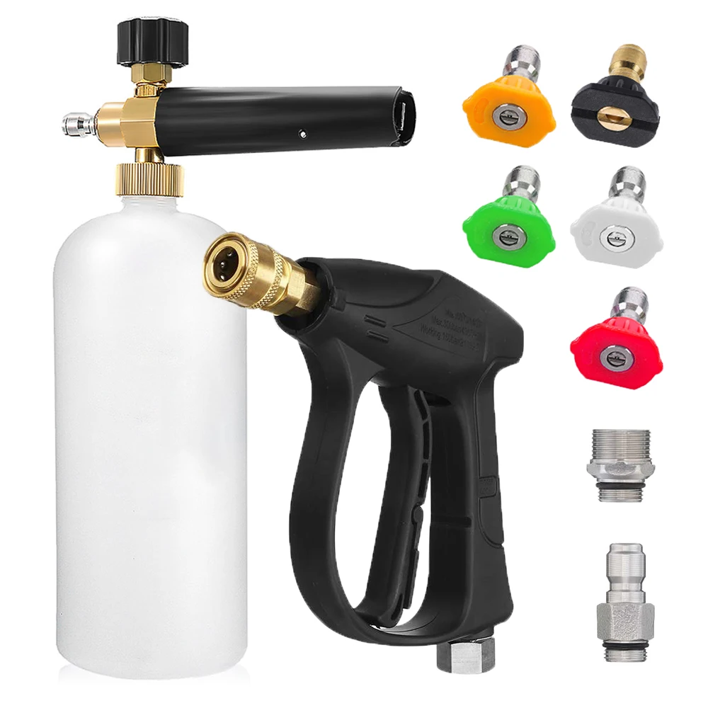 

Car Washer High Pressure Washer Gun Soap Lance Sprayer Snow Foam Gun With 1/4" Quick Release M22-14mm Inlet Foam Lance