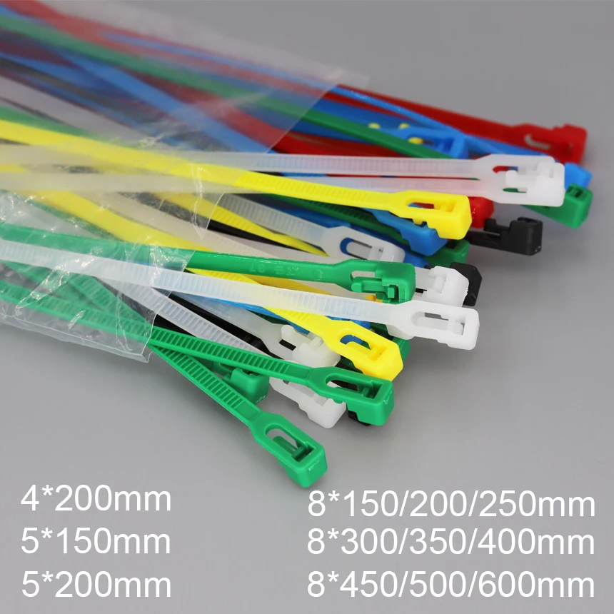 Releasable Strap Wrap Clamp Zip Gravatas Reutilizáveis Abraçadeiras Abraçadeiras mm mm mm 200 mm 250 mm 300 mm 350 mm 400 Milímetros 450 Milímetros 500 Milímetros 600 Milímetros