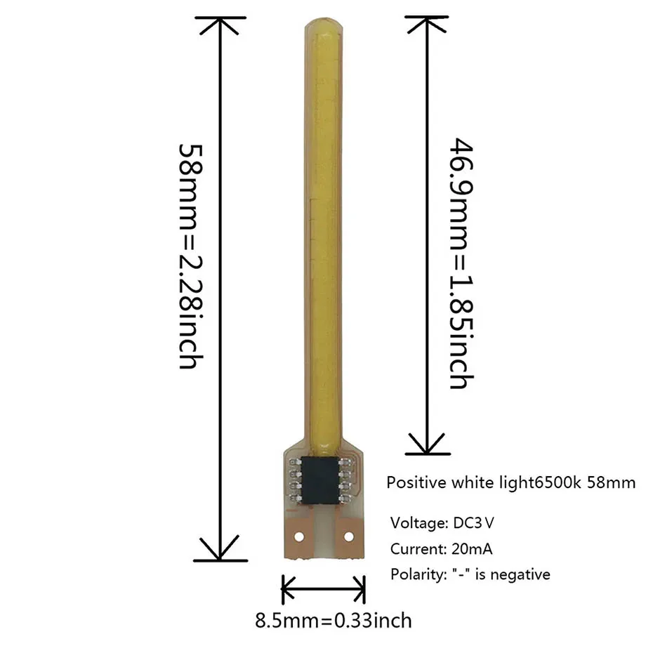 Description Picture 5 of item50pcs DC3V COB Meteor Lamp LED Filament Flash 58mm 2200K White Blue Red Pink Green Component Incandescent Lamp Accessory Diode