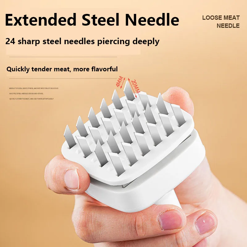 Stainless Steel Kitchen Tender Meat Needle Cooking Meat Tenderizer Tool Loose Needle Pork Chop Steak Hammer