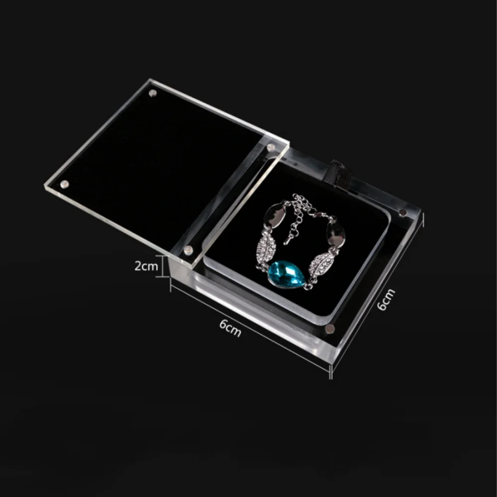 Small Size Jewelry Display Box Lockable Acrylic Magnetic Gemstone Casket High-Quality Necklace Storage For Gift Box New 2024