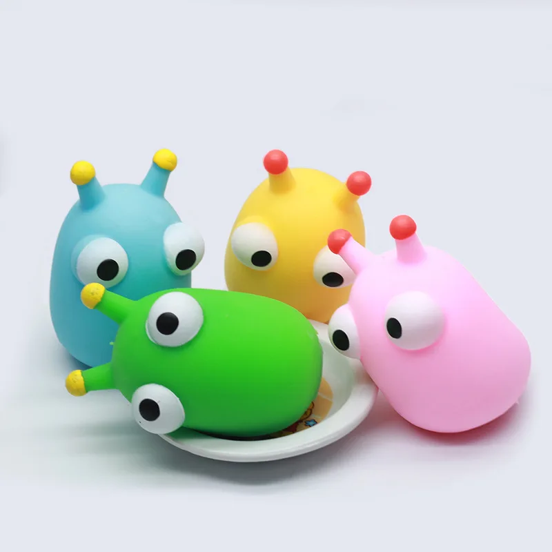 Kawaii big eye soft toy green worm kids squeeze toy office ornament  anti-stress birthday christmas kids party gift fidget toys - AliExpress