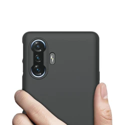 Premium Matte Non-Slip Silicone Phone Case - Ultra Thin Soft Back Cover for Poco F3 GT (Matte black)
