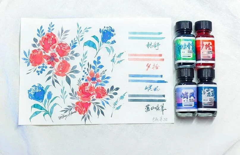새로운 컬러 논 블록 펜, 그라데이션 컬러 잉크, 스파클링 파우더 드로잉 펜 잉크 19ml