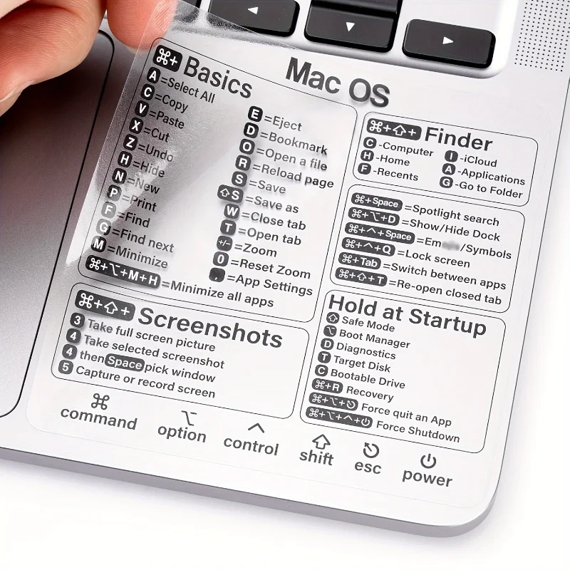 1/2pcs Word Excel Windows MAC OS 문자 그래픽 노트북 보호 스티커 용 키보드 단축키 스티커