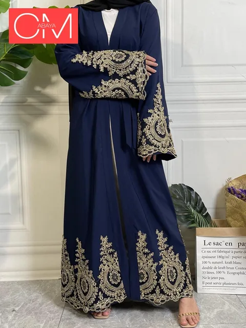 109266-464333.jpg Ramadan Abaya dubaï luxe mode Kimono musulman pour femmes Cardigan caftan Robe Femme Caftan Marocain turquie Islam vêtements