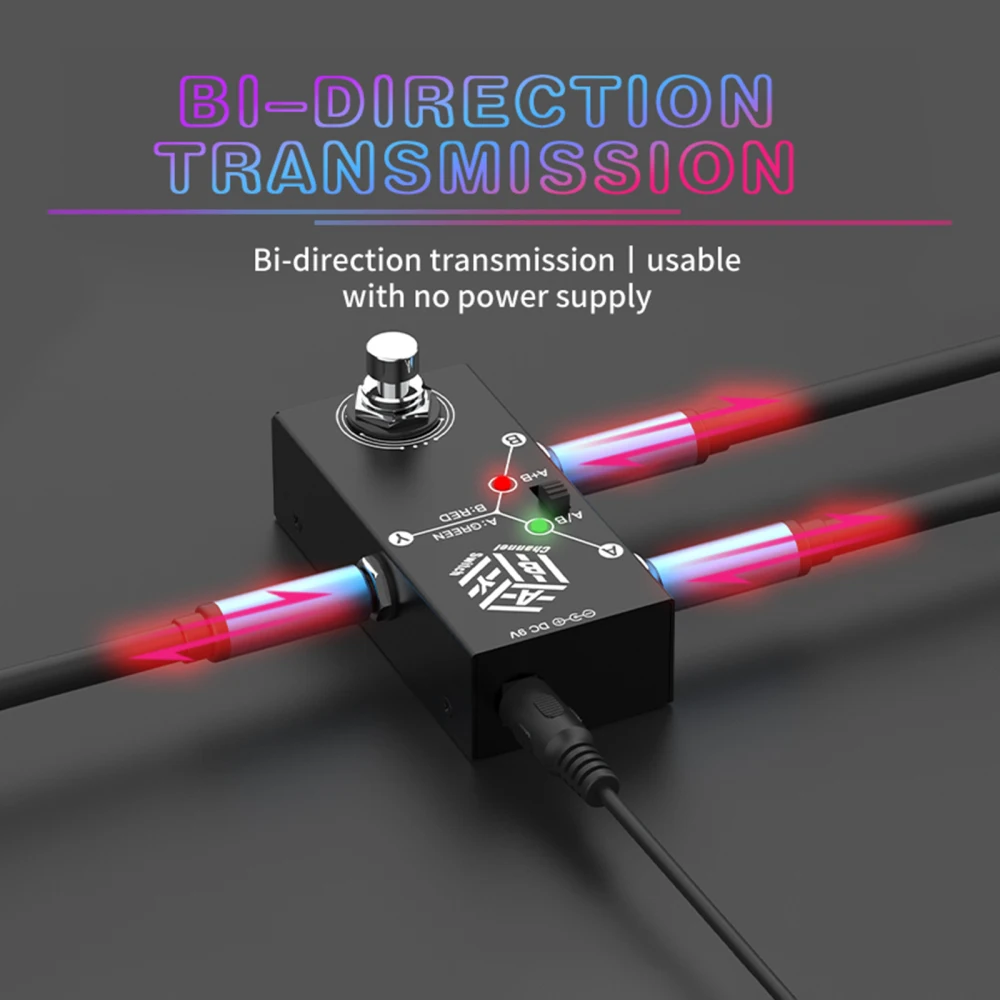 Guitar Effect Pedal Guitar Pedals ABY Box Line Selector AB Switch Mini Effect Pedal Bidirectional Transmission Anti-slip Support A/B or A and B Mode