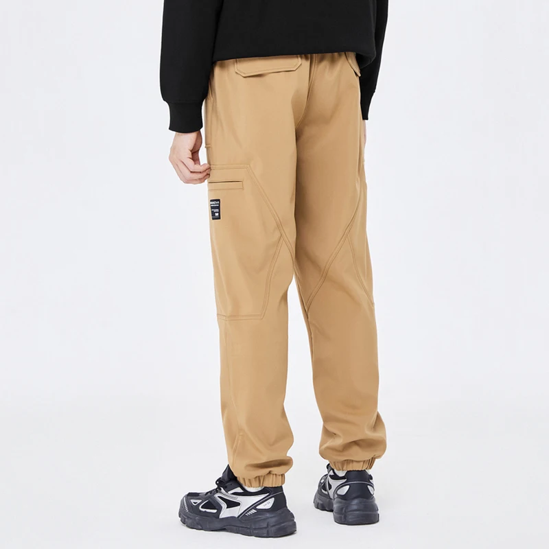 Mens sports pants Semir men winter loose drawstring three-proof sports velvet pants